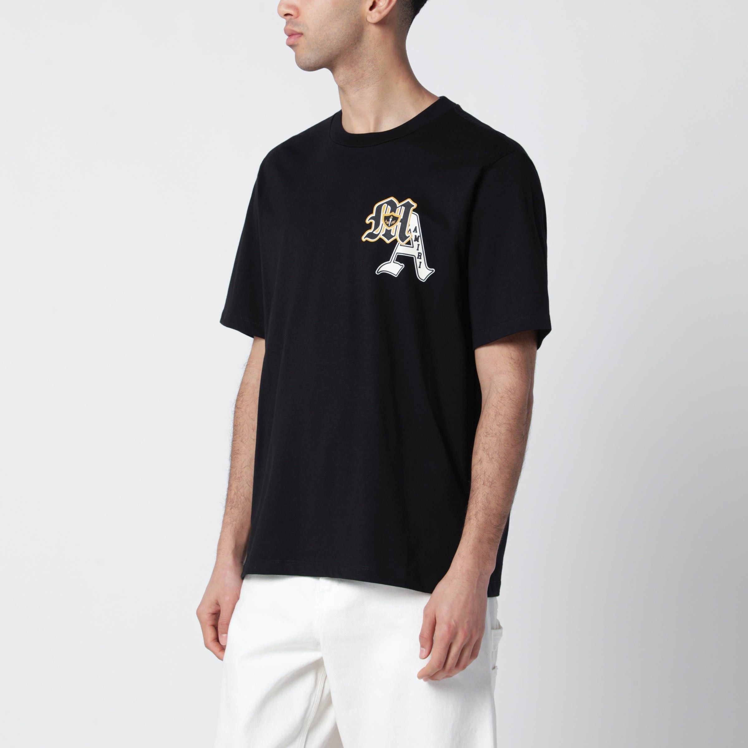 Amiri Amiri Black Varsity Patch Cotton T-Shirt Size US S / EU 44-46 / 1 - 1 Thumbnail