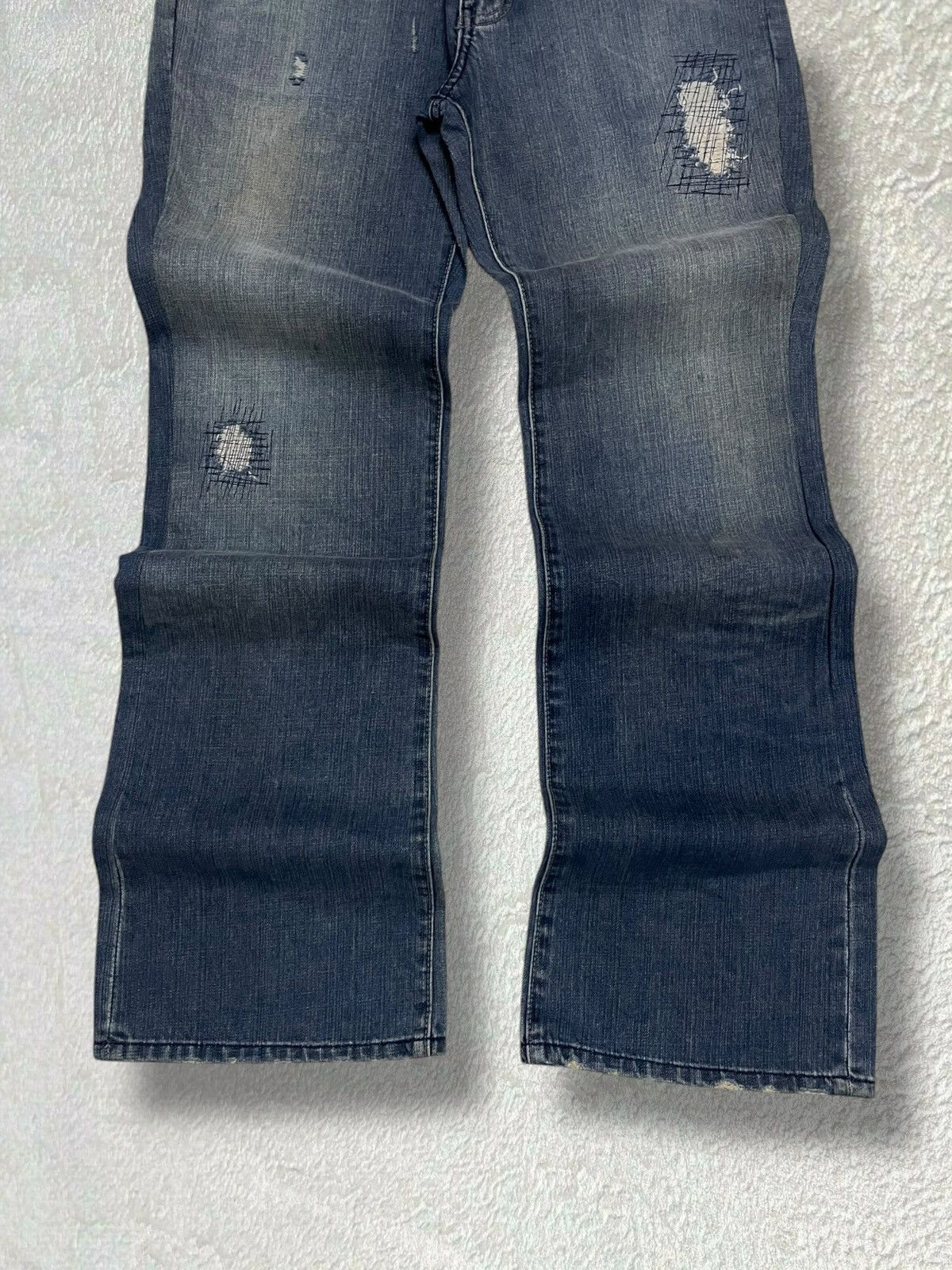 Tornado Mart Vintage Japan Designer Rush/Hour Distressed Flared Denim Size US 32 / EU 48 - 3 Thumbnail