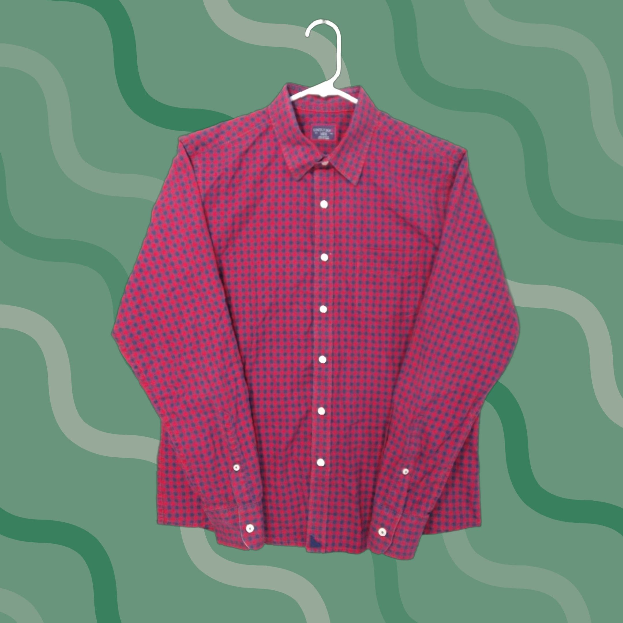 UNTUCKit UNTUCKit Shirt Mens Large Red Plaid Slim Fit Long Sleeve Button Down Cotton Size US L / EU 52-54 / 3 - 1 Thumbnail