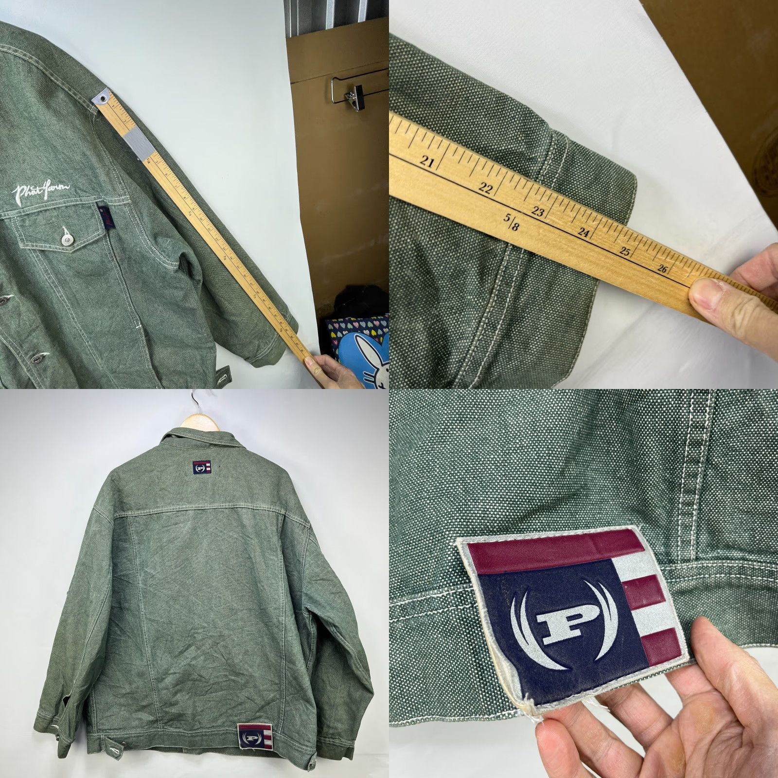 Phat Farm VINTAGE Phat Farm Denim Jacket Men 2XL Green Shirt Jacket 90s Hip Hop Baggy Size US XXL / EU 58 / 5 - 8 Thumbnail