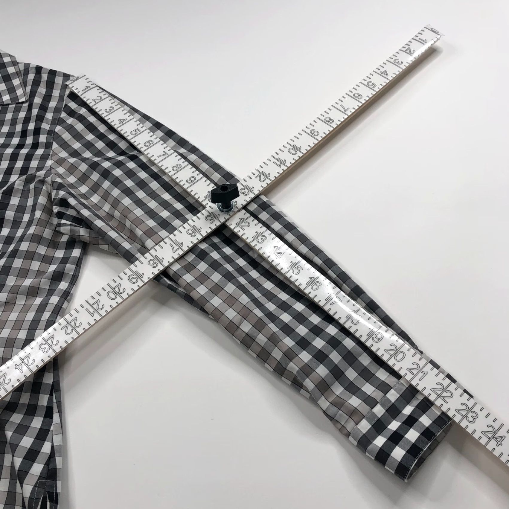 Vintage Foxcroft Shirt Gray Plaid Long Sleeve V-Neck Fitted Wrinkle Free 14P Button-Up Womens Petite Casual" Size XL / US 12-14 / IT 48-50 - 4 Thumbnail