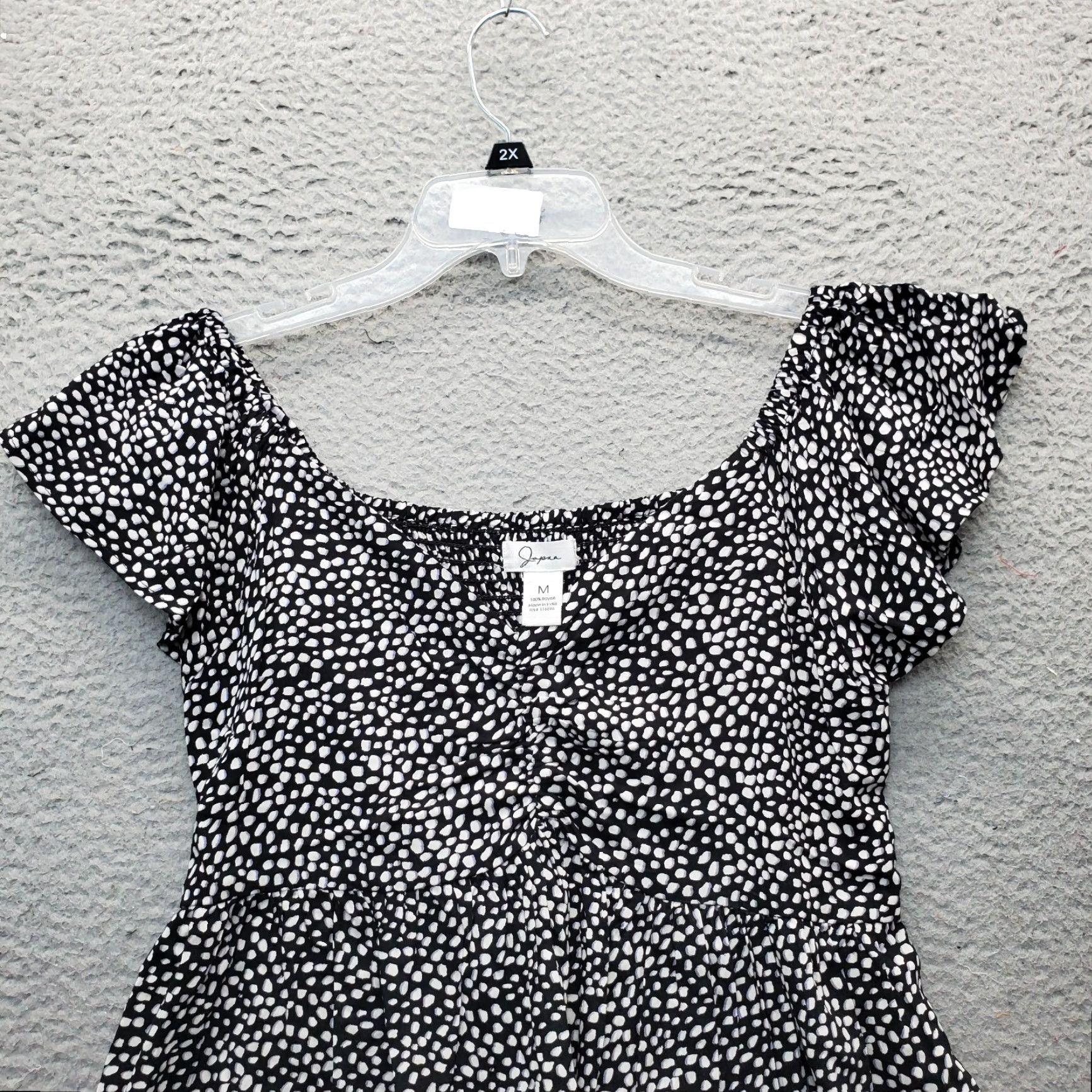 Vintage Japna Blouse Womens M Polka Dot Rayon Cap Sleeve Top Size M / US 6-8 / IT 42-44 - 5 Thumbnail