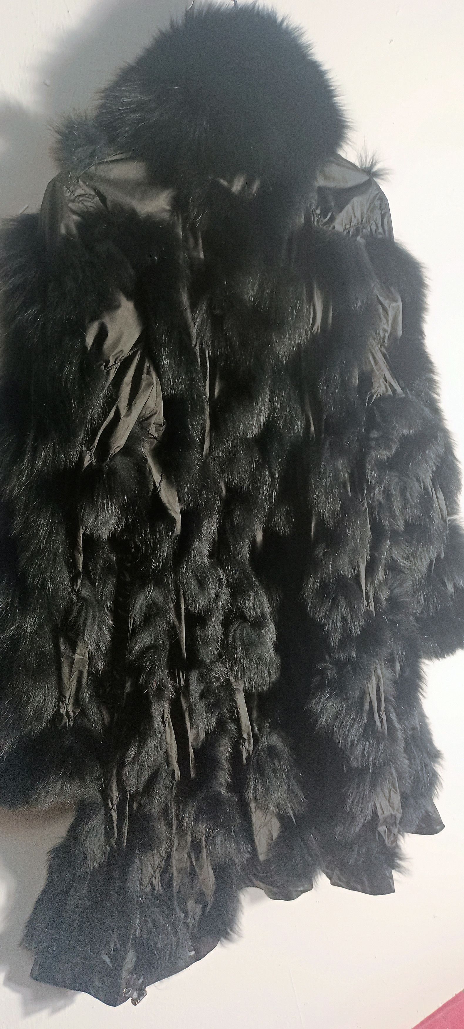 Designer RARE🔥🔥 Vintage Vertical Fur Coat Black Size L / US 10 / IT 46 - 4 Thumbnail
