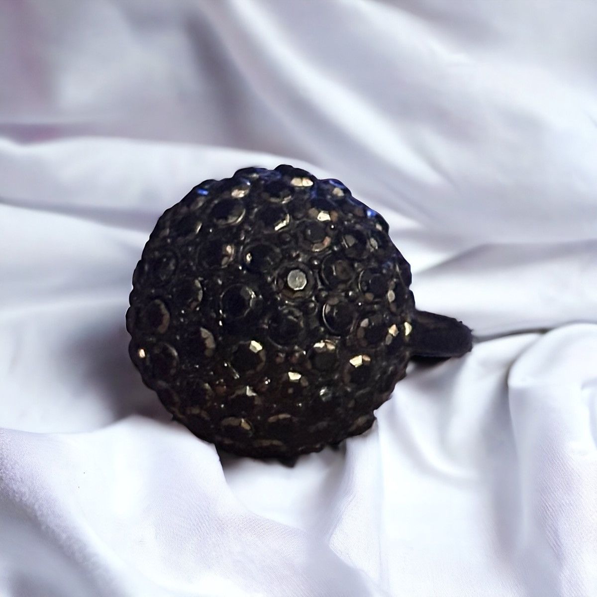 Other Black paved rhinestone ball ring Size ONE SIZE - 1 Thumbnail