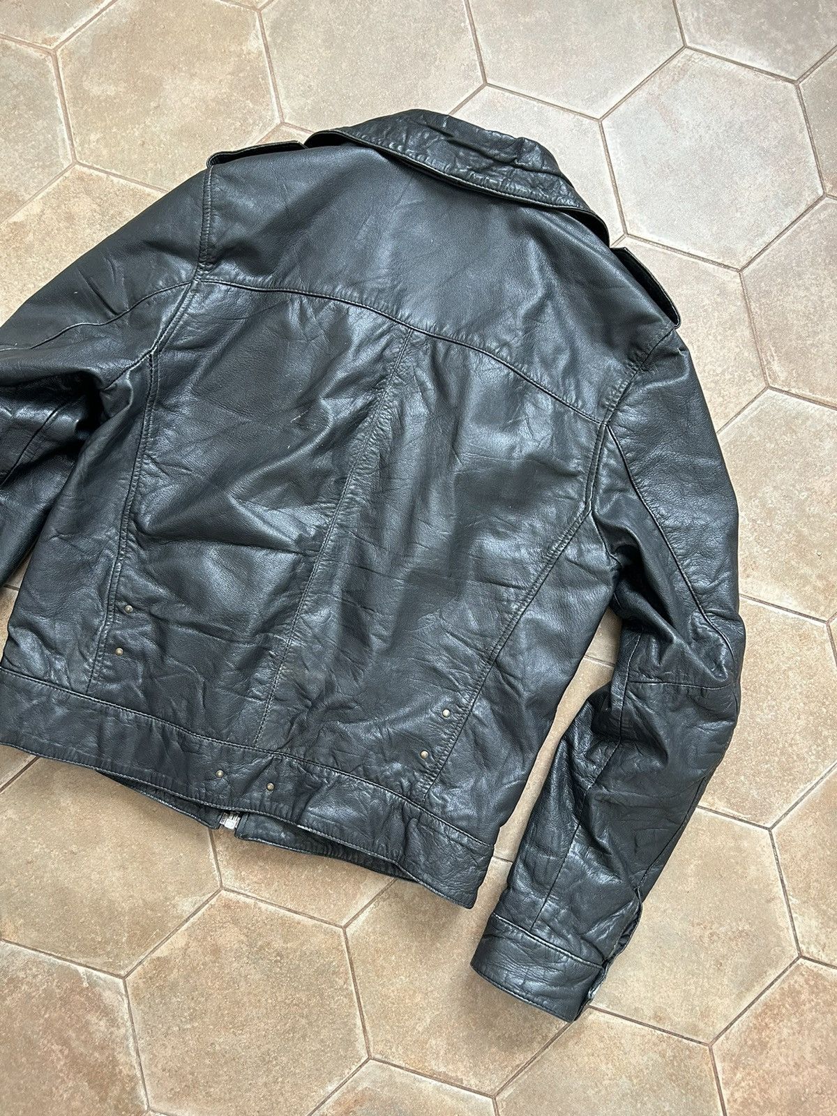 VINTAGE LEATHER BOMBER Y2K JACKET
