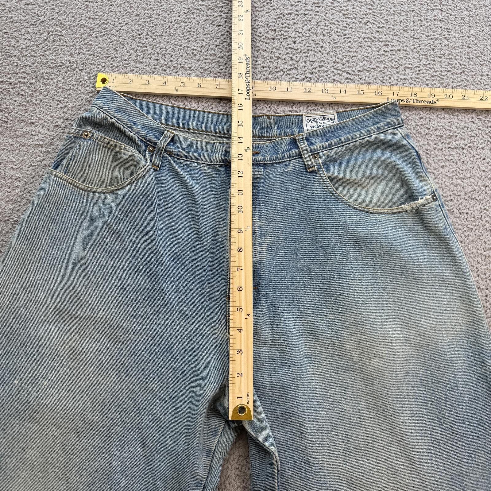 Guess Vintage 90s Guess Jeans Workwear Carpenter Baggy Wide Men 36 Size US 36 / EU 52 - 3 Thumbnail
