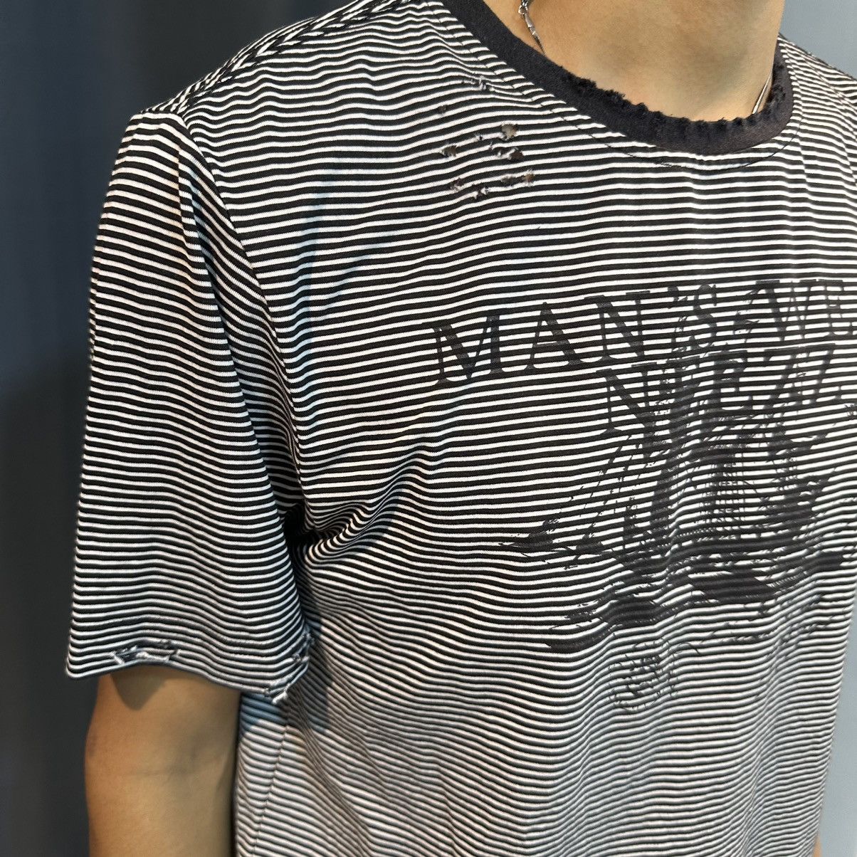 semanticdesign DISTRESSED VINTAGE PATTERN STRIPE BOXY TSHIRT JAPANESE BRAND Size US M / EU 48-50 / 2 - 5 Thumbnail