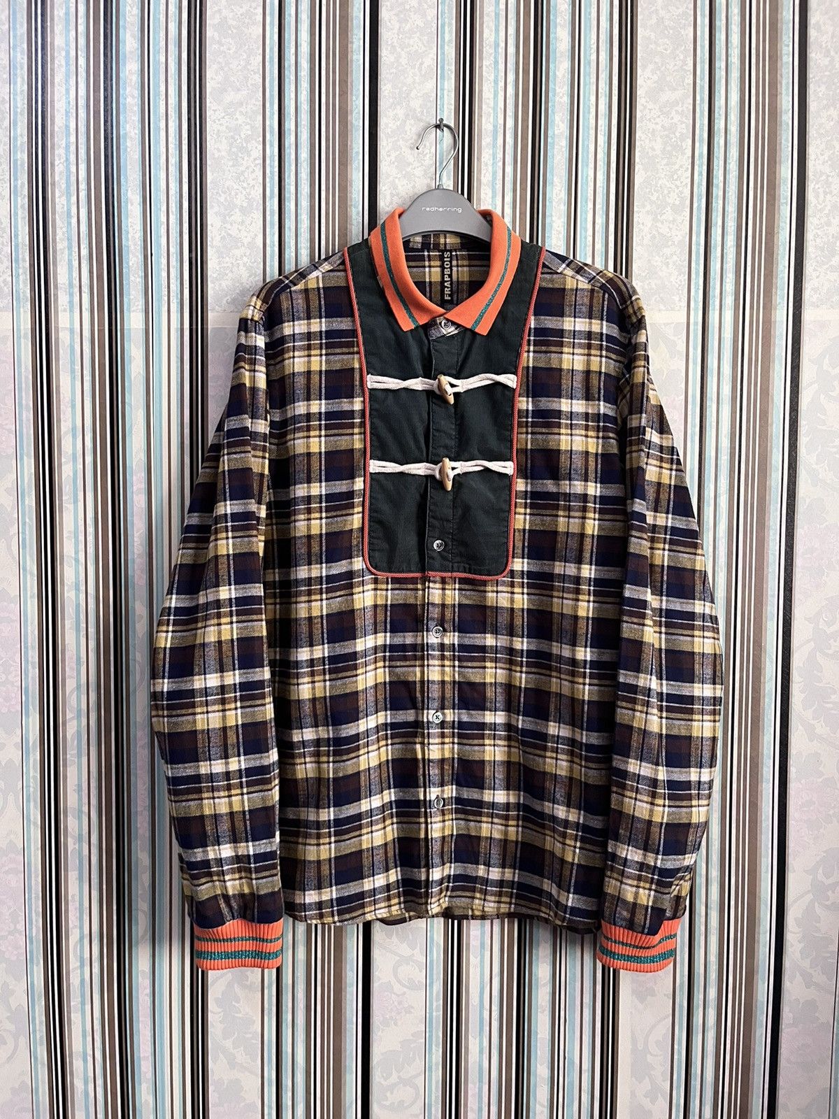 Issey Miyake Frapbois cheongsam corduroy checked #A2 Size US M / EU 48-50 / 2 - 2 Thumbnail