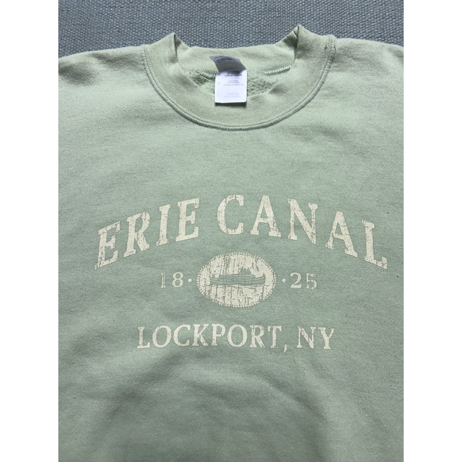 Canali VINTAGE Sweatshirt Shirt Erie Canal Lockport New York mint green Large Men Size US L / EU 52-54 / 3 - 2 Thumbnail