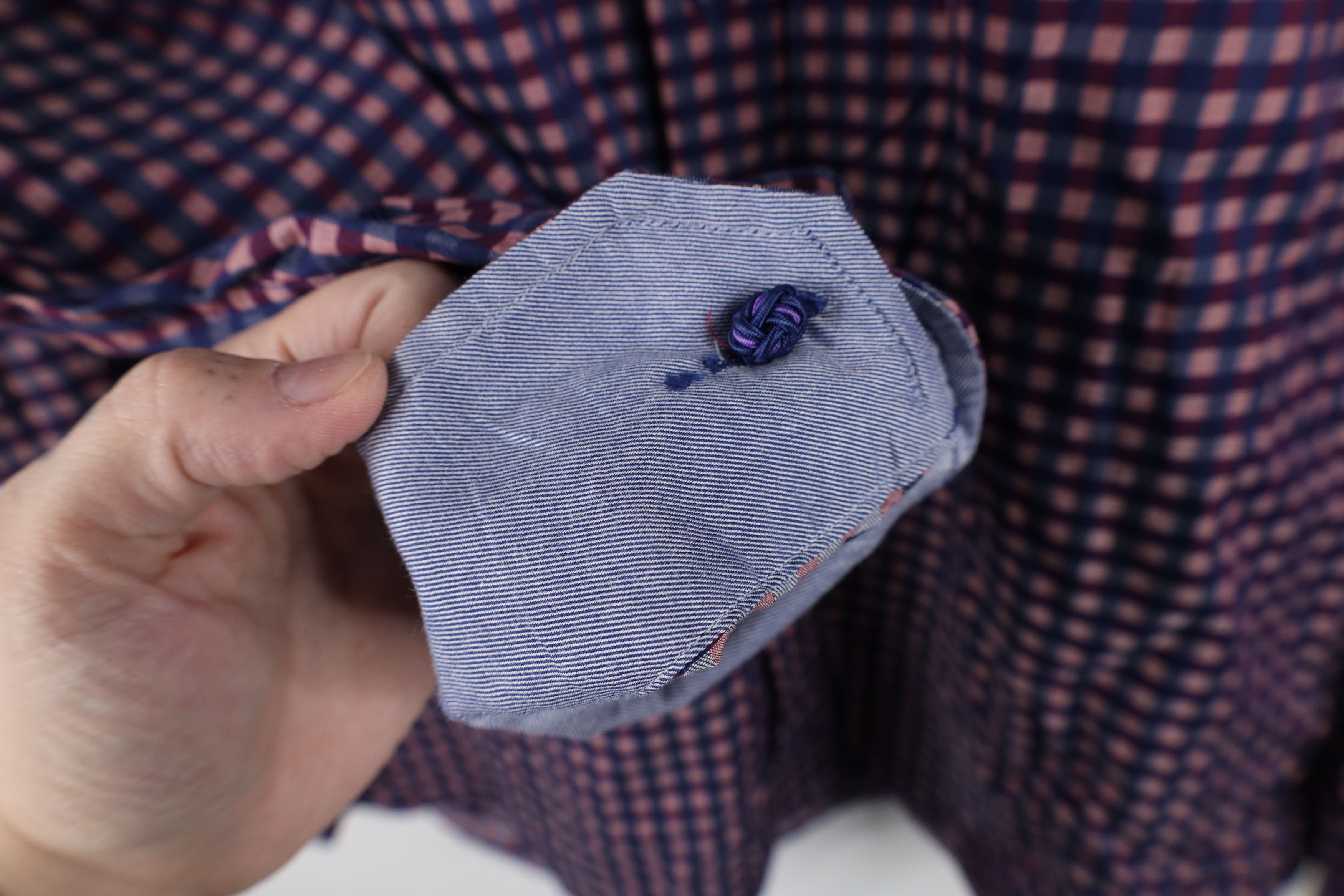 Johnston & Murphy Johnston & Murphy Plaid Collared Button Shirt Cotton Size US XL / EU 56 / 4 - 3 Thumbnail