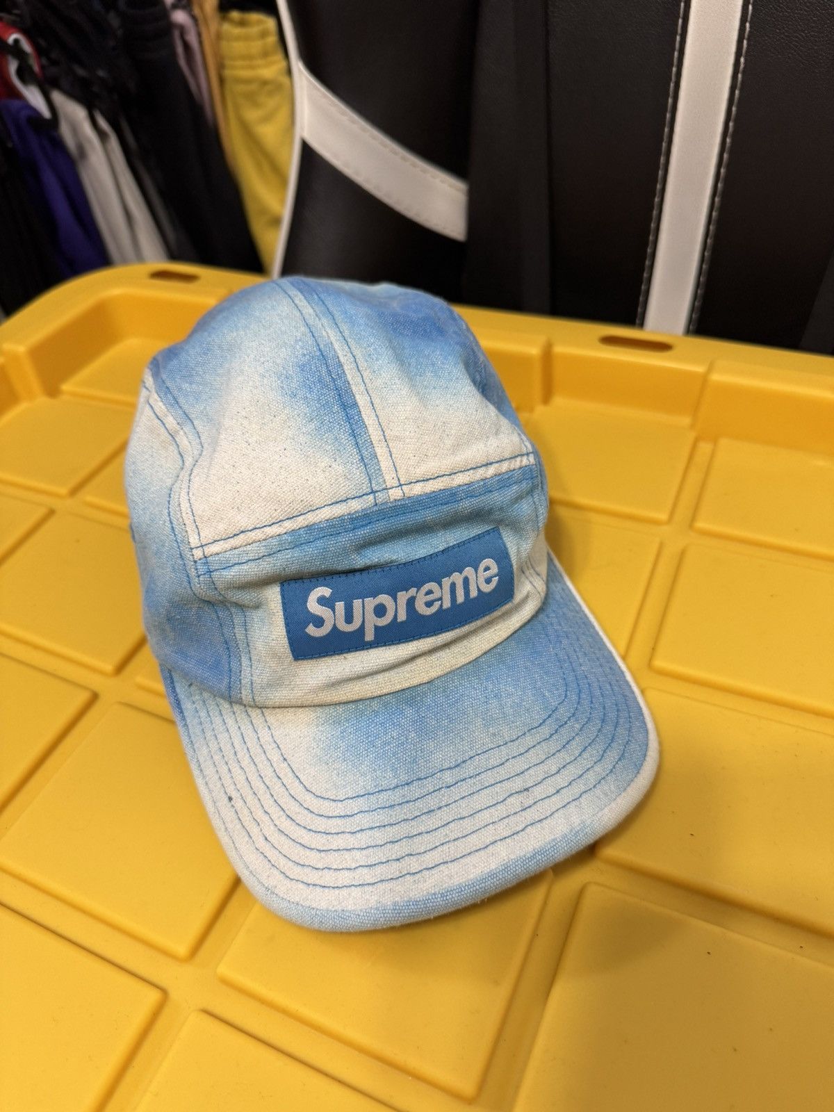 Supreme Supreme Sky Blue and White Denim Hat Size ONE SIZE - 1 Thumbnail