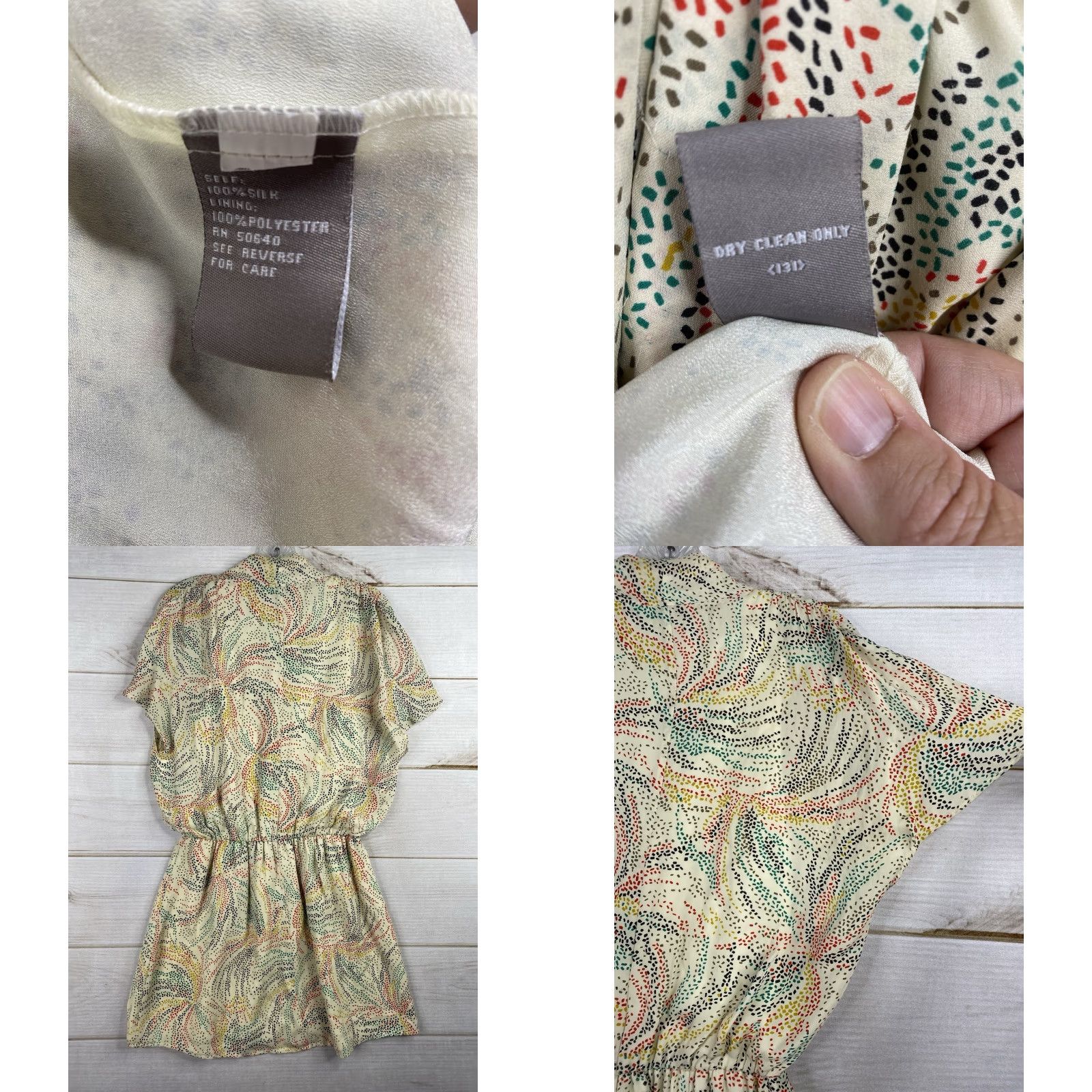 Anthropologie Anthropologie Hype Silk Dress Womens 6 Speckled Rainbow Mini Tie Neck Boho Fun Dress Size M / US 6-8 / IT 42-44 - 8 Thumbnail