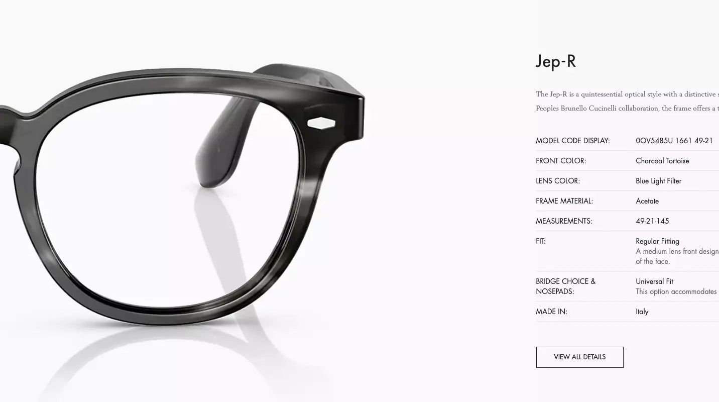 Oliver Peoples THE BRUNELLO CUCINELLI & OLIVER PEOPLES JEP-R Sun 49 Optical Size ONE SIZE - 13 Thumbnail