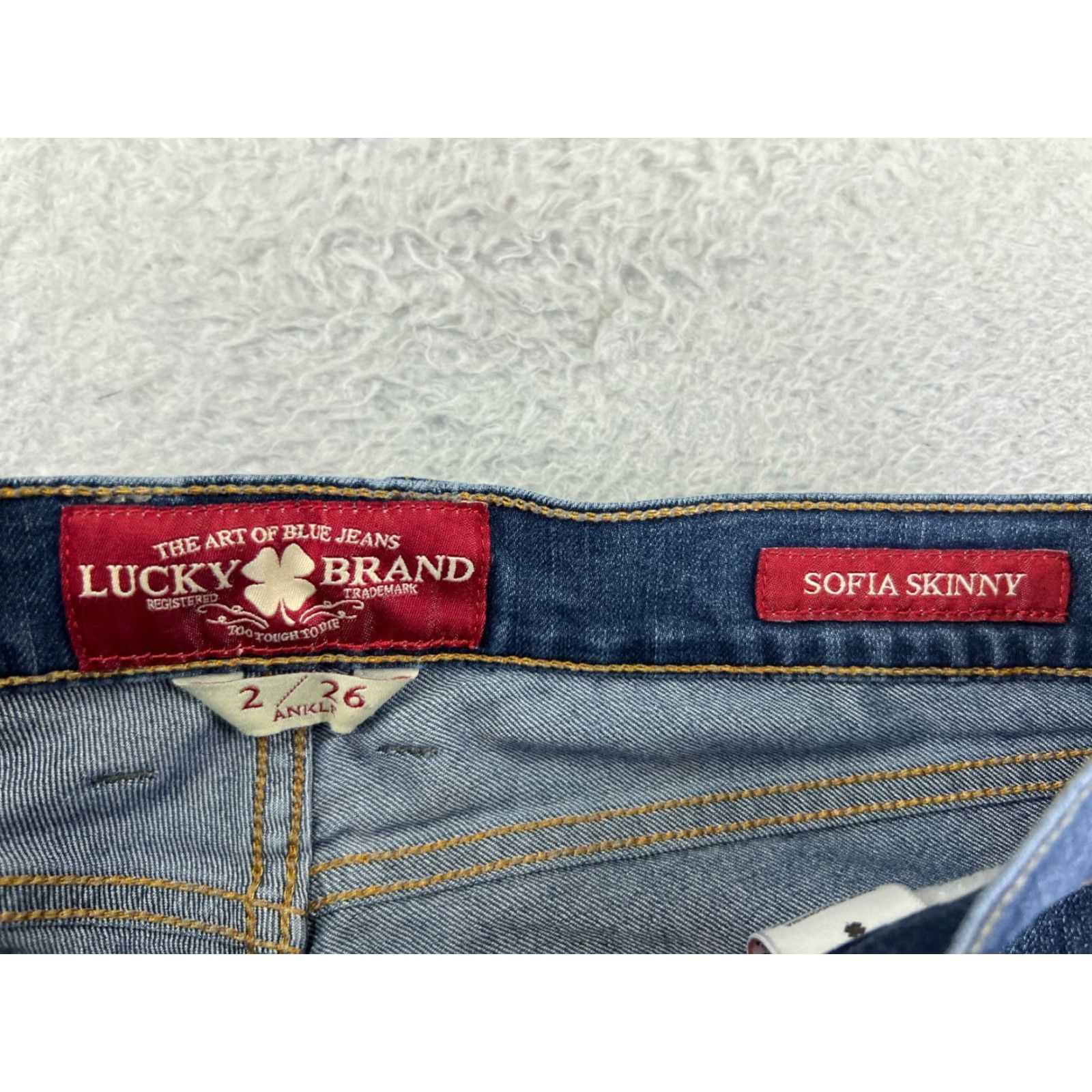Lucky Brand Lucky Brand Jeans Womens 2 Blue Denim Skinny Low Rise 25x27 Cotton Blend 5-Pocket Design Reusable 90s Theme Girls Womens Size 26" / US 2 / IT 38 - 3 Thumbnail