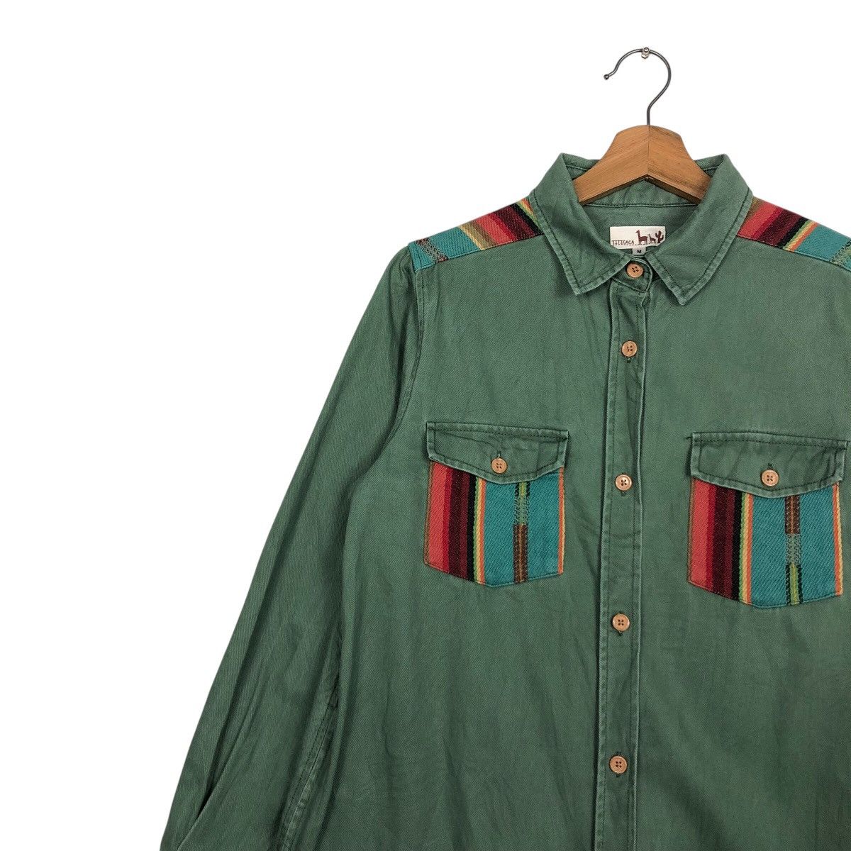 Japanese Brand 📌Vintage Titicaca Shirt Jacket Military Design Rich Green Size US M / EU 48-50 / 2 - 8 Thumbnail