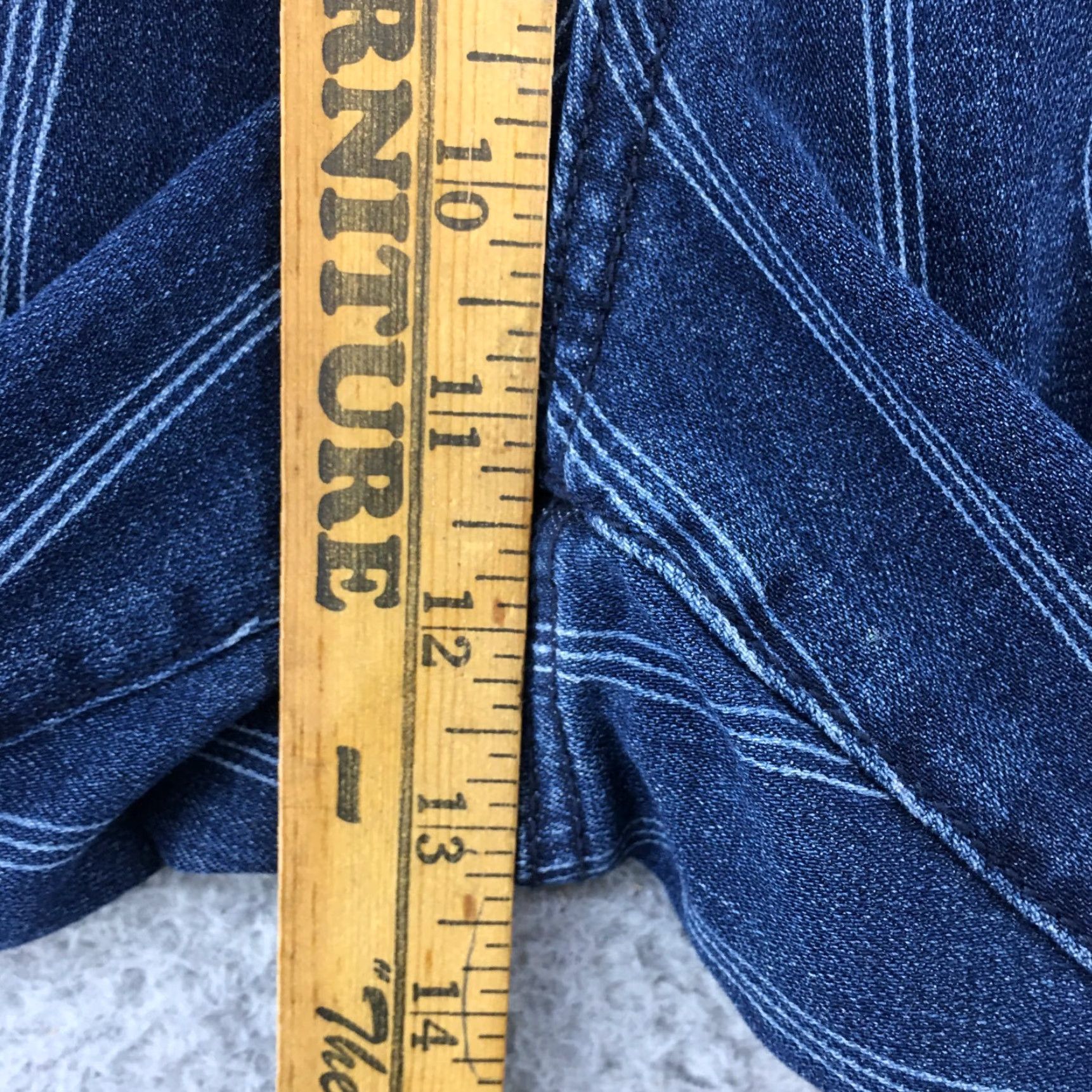 Vintage Style&co Slim Ankle Jeans Womens 16 Blue Striped Denim Zip Fly 5-Pocket Design Jeans Womens 16 Blue Striped Denim Zip Fly 5-Pocket Style&co Size 38" / US 16 / IT 52 - 7 Thumbnail