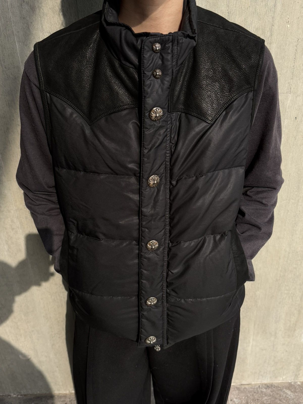 Chrome Hearts Down Puffer Vest Leather Detail Size US S / EU 44-46 / 1 - 3 Thumbnail