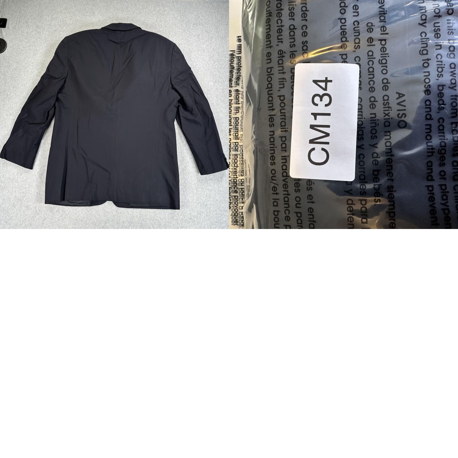 Armani Armani Collezioni Blazer Sport Coat Mens 43 Black Suit Jacket 3 Button Italy Size 46R - 9 Thumbnail
