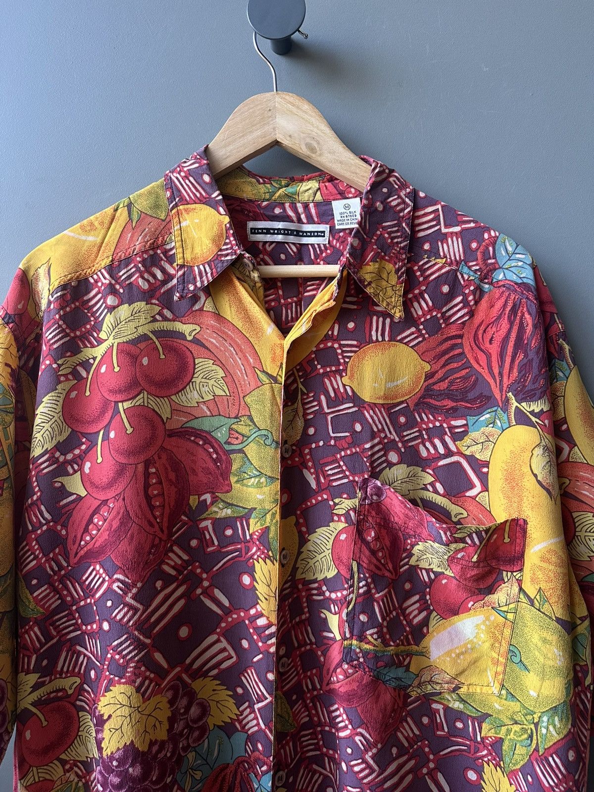 Other FENN WRIGHT & MANSON Fruits Pattern Silk Shirt Size M Size US M / EU 48-50 / 2 - 2 Thumbnail
