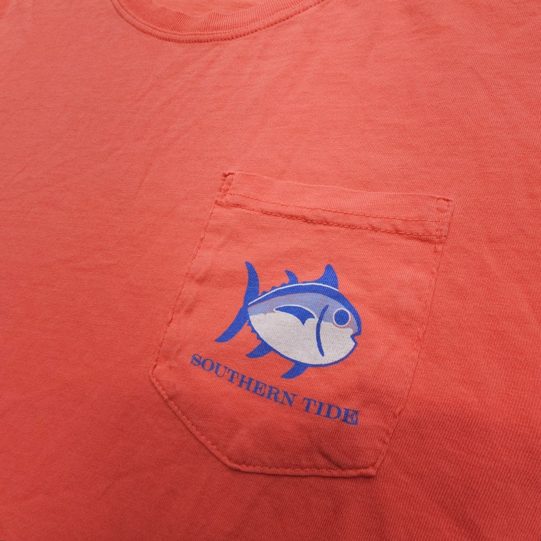 Southern Tide Southern Tide The Skipjack Long Sleeve Tee Mens L Orange / Red Fish Logo Crew Neck Cotton Knit All Seasons Outdoor Shirt Shirt Mens Size US L / EU 52-54 / 3 - 5 Thumbnail