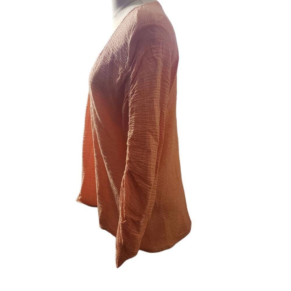 Zara CT1121a Zara Peach Lafies Blouse with Rauched Sleeves Large Size L / US 10 / IT 46 - 2 Thumbnail