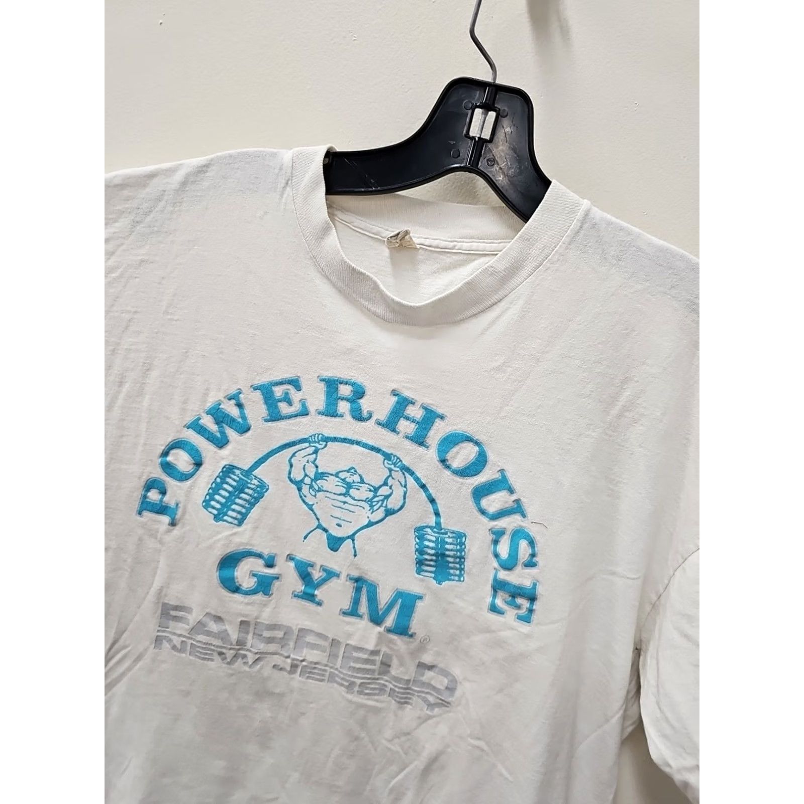 Vintage VINTAGE Powerhouse Gym T-Shirt Mens XL White Cotton Crew Neck Short Sleeve USA Fairfield New Jersey Bodybuilding Size US XL / EU 56 / 4 - 4 Thumbnail