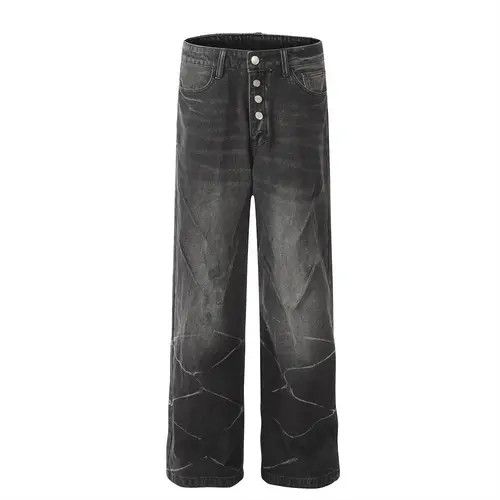 VIBE Punk distressed washed distressed loose straight jeans y2k Size US 32 / EU 48 - 1 Preview