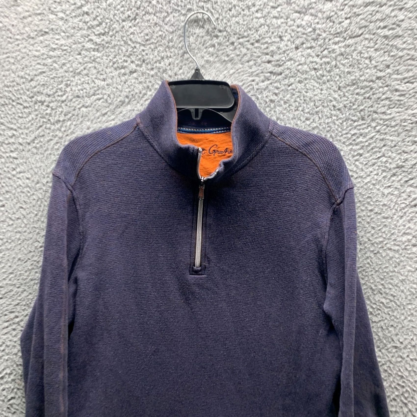 Robert Graham Robert Graham Sweater Adult Large Blue 1/4 Zip Mens Pullover Cotton Thermal 90s Size US L / EU 52-54 / 3 - 2 Thumbnail