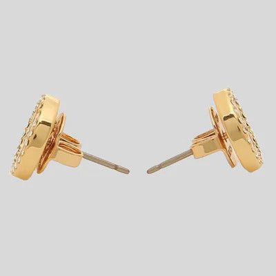 Tory Burch o1s22i1n1024 Size: OS / Miller Pave Stud Earrings in Gold Size ONE SIZE - 2 Thumbnail