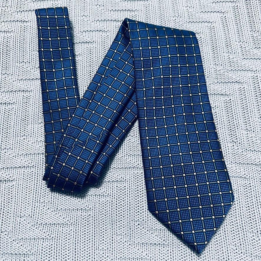Other Henry Jacobson blue geometric plaid silk tie Size ONE SIZE - 1 Thumbnail