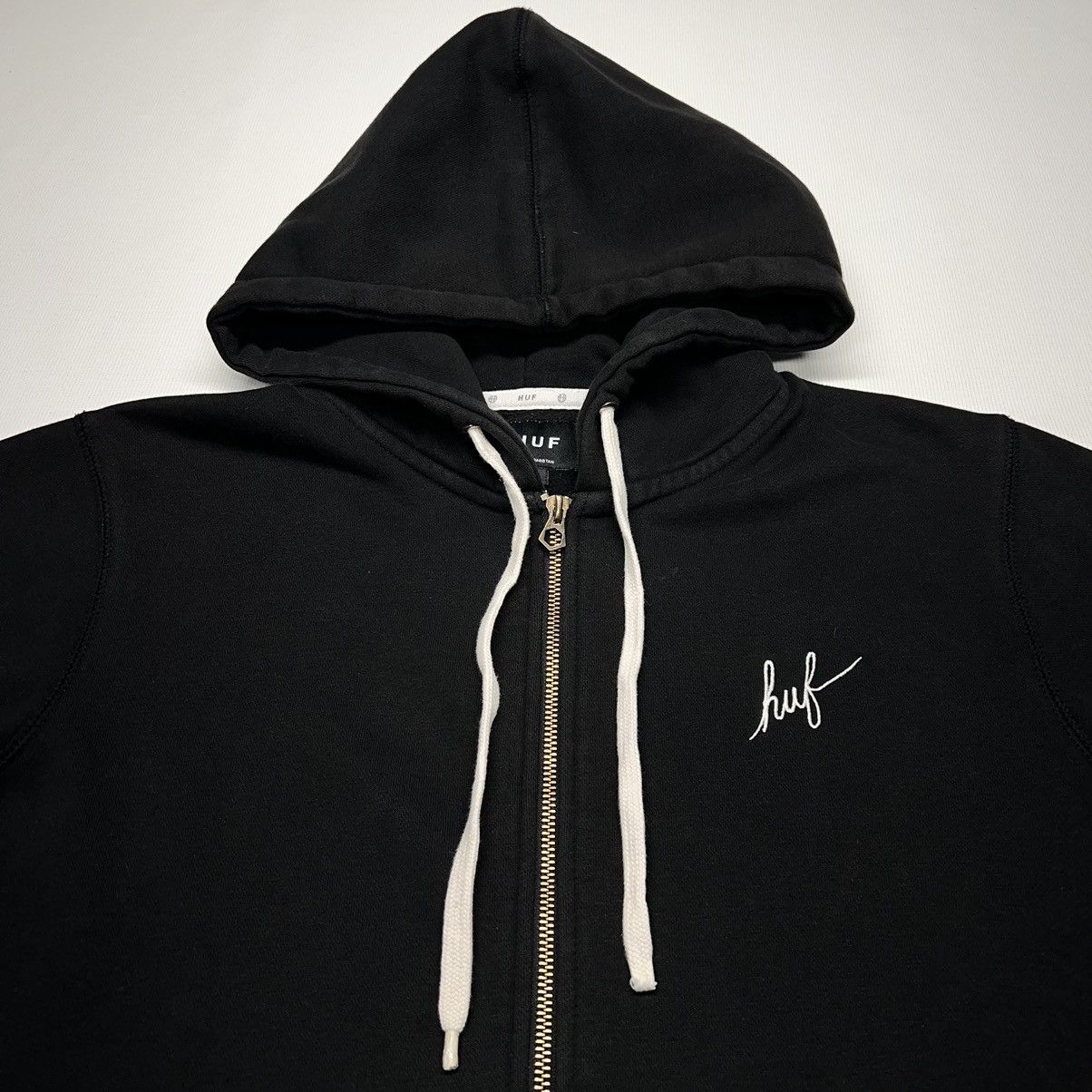 Huf Huf Sweatshirt Hoodie Black Full Zip Logo Embroidered Skate Size US M / EU 48-50 / 2 - 4 Thumbnail
