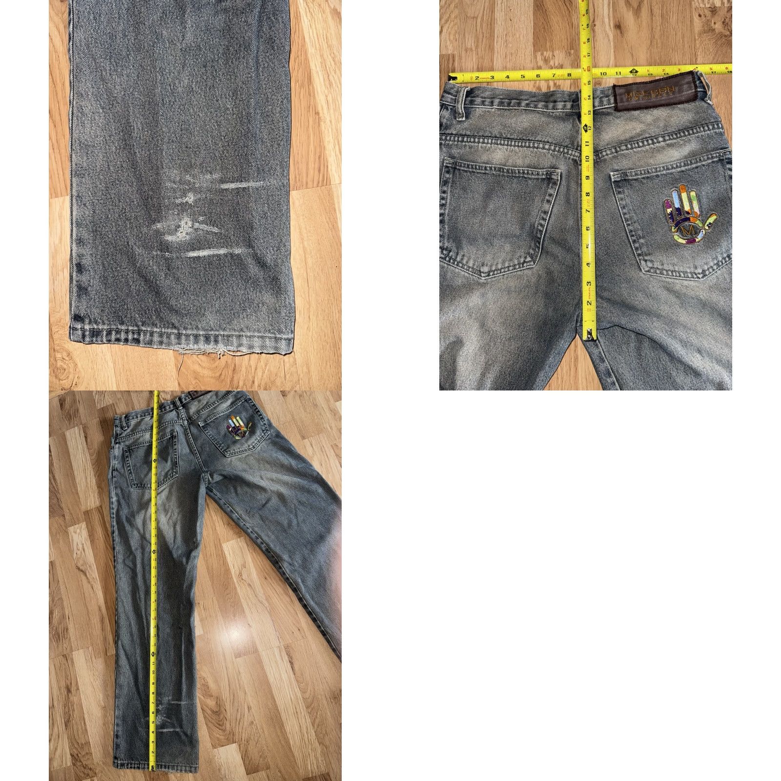 Vintage Vintage Y2K Miskeen Jeans Mens Size 32 Distressed Embroidered Size US 32 / EU 48 - 8 Thumbnail