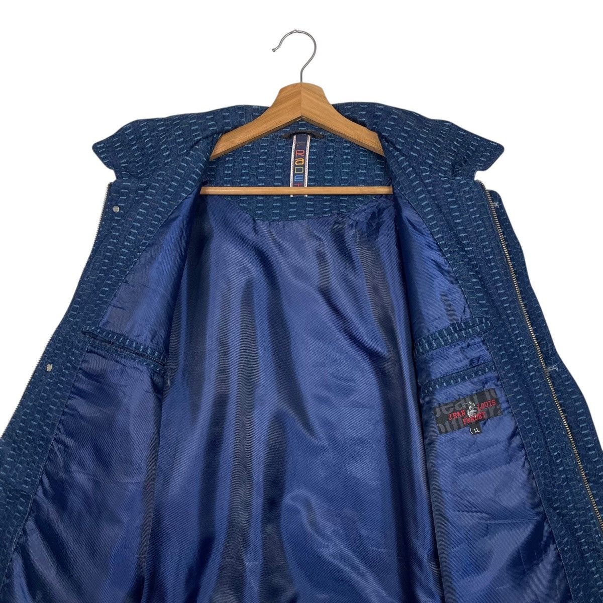 Other Nice Design Jean Louis Pradet Patterned Blue Denim Jacket Size US L / EU 52-54 / 3 - 12 Thumbnail