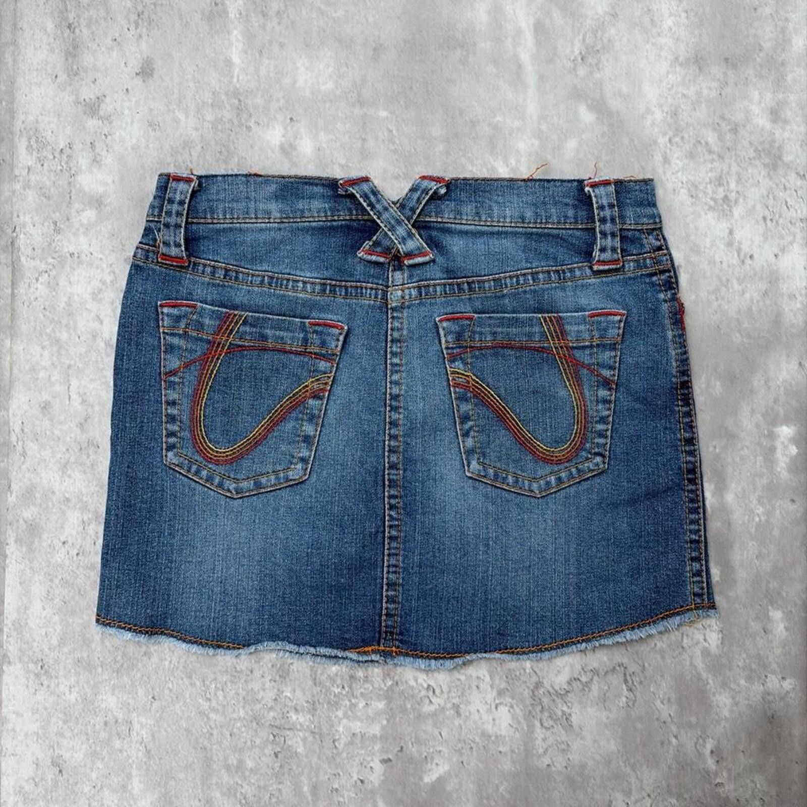 Tommy Hilfiger Y2K Blue Tommy Jeans Grunge Gothic Midi Denim Skirt Size 27" / US 4 / IT 40 - 1 Thumbnail
