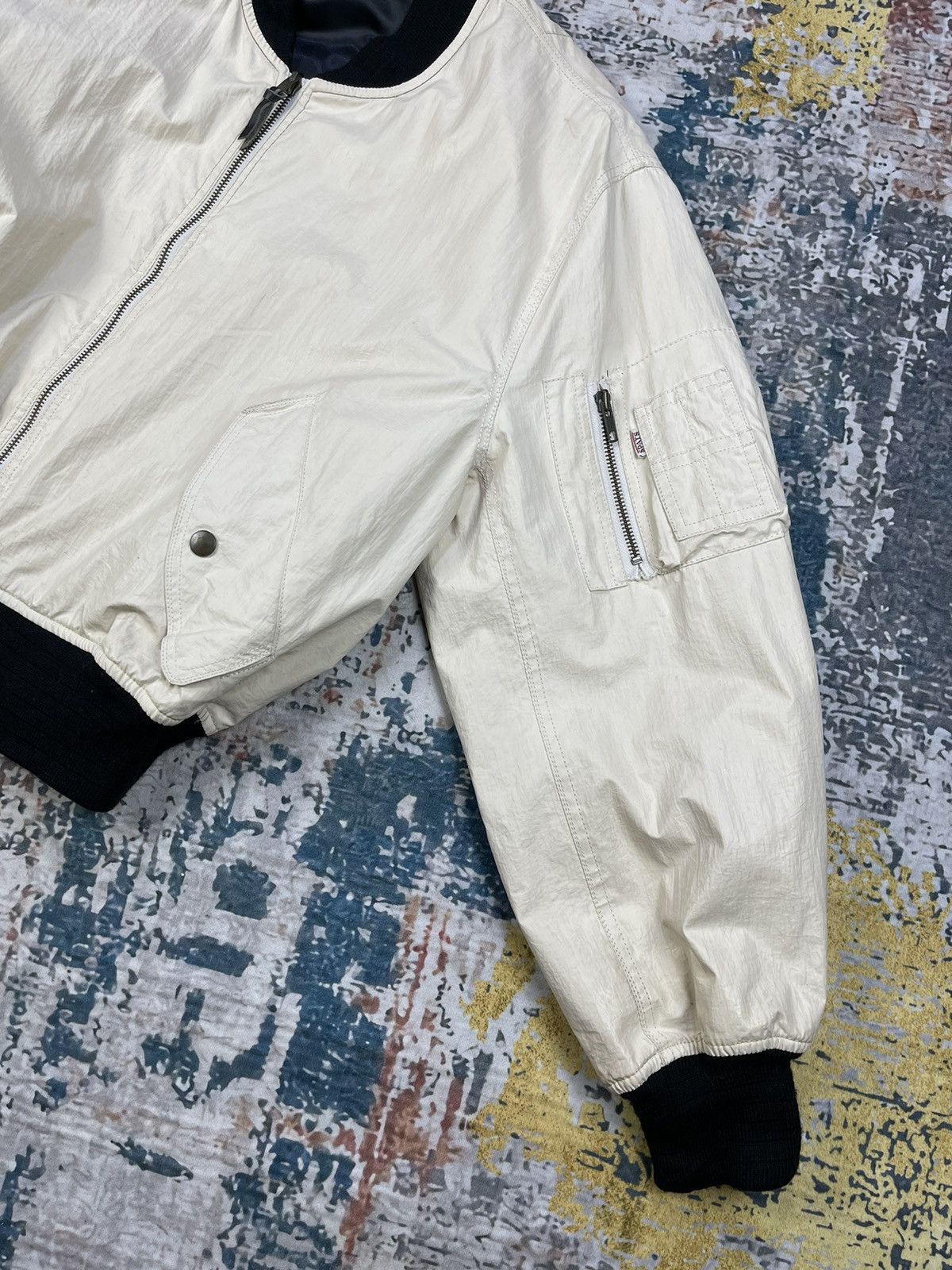 Vintage Vintage Spats White Poly Plastic Reversible Bombers Size US M / EU 48-50 / 2 - 4 Thumbnail