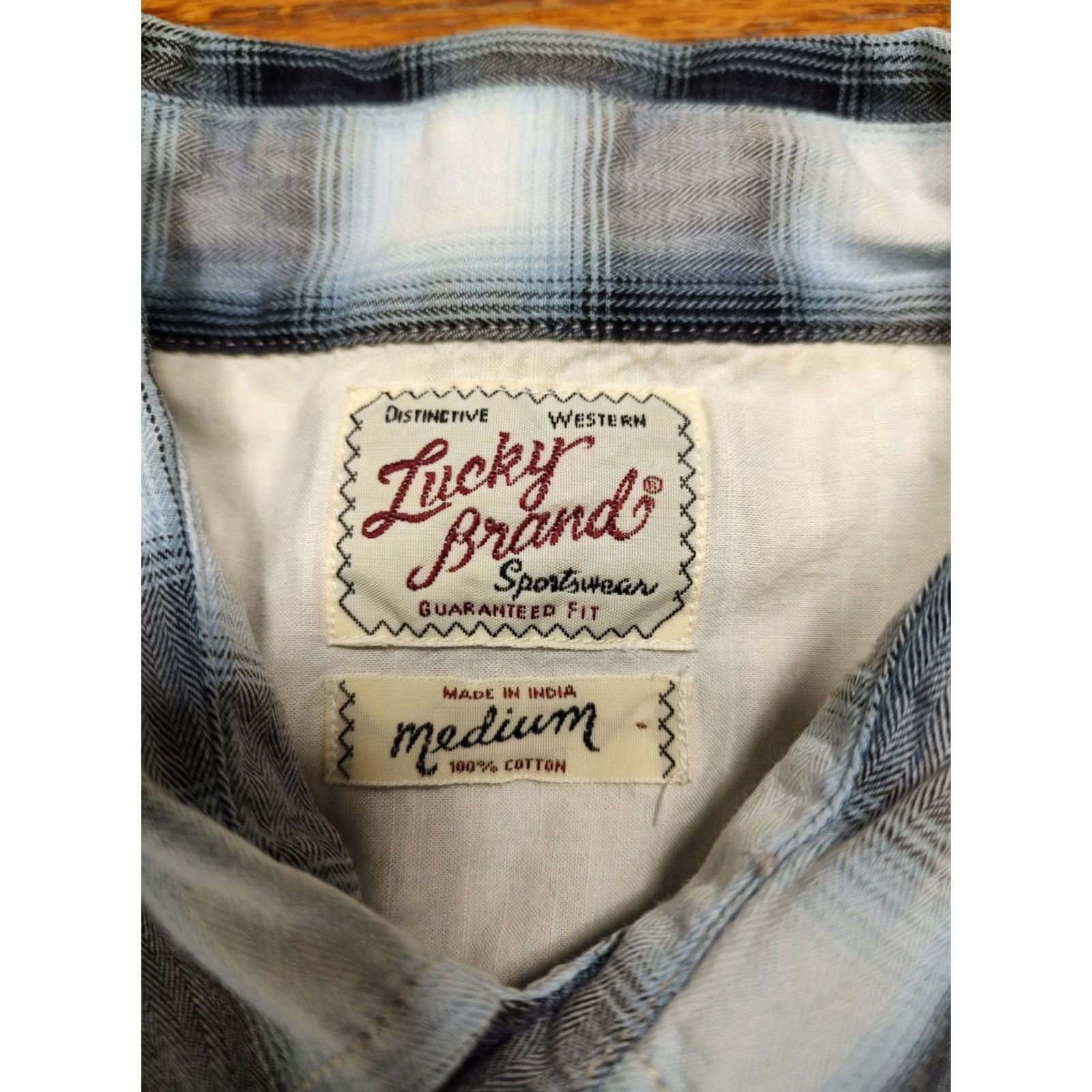 Lucky Brand Lucky Brand Mens Shirt Blue Plaid Pearl Snap Long Sleeve Western Fit M Size US M / EU 48-50 / 2 - 4 Thumbnail