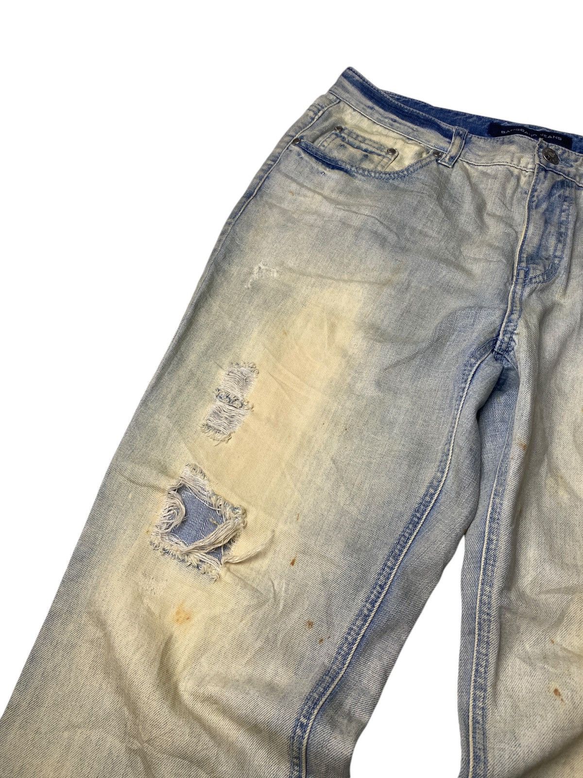 If Six Was Nine 2000's Bang Bang Mudwash Distressed Zip Jeans Size US 29 - 7 Thumbnail