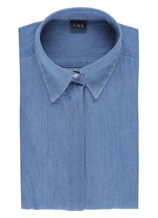 Fay FAY Women Shirts NCWA150565LMJP U200 Blue Size XS / US 0-2 / IT 36-38 - 1 Thumbnail