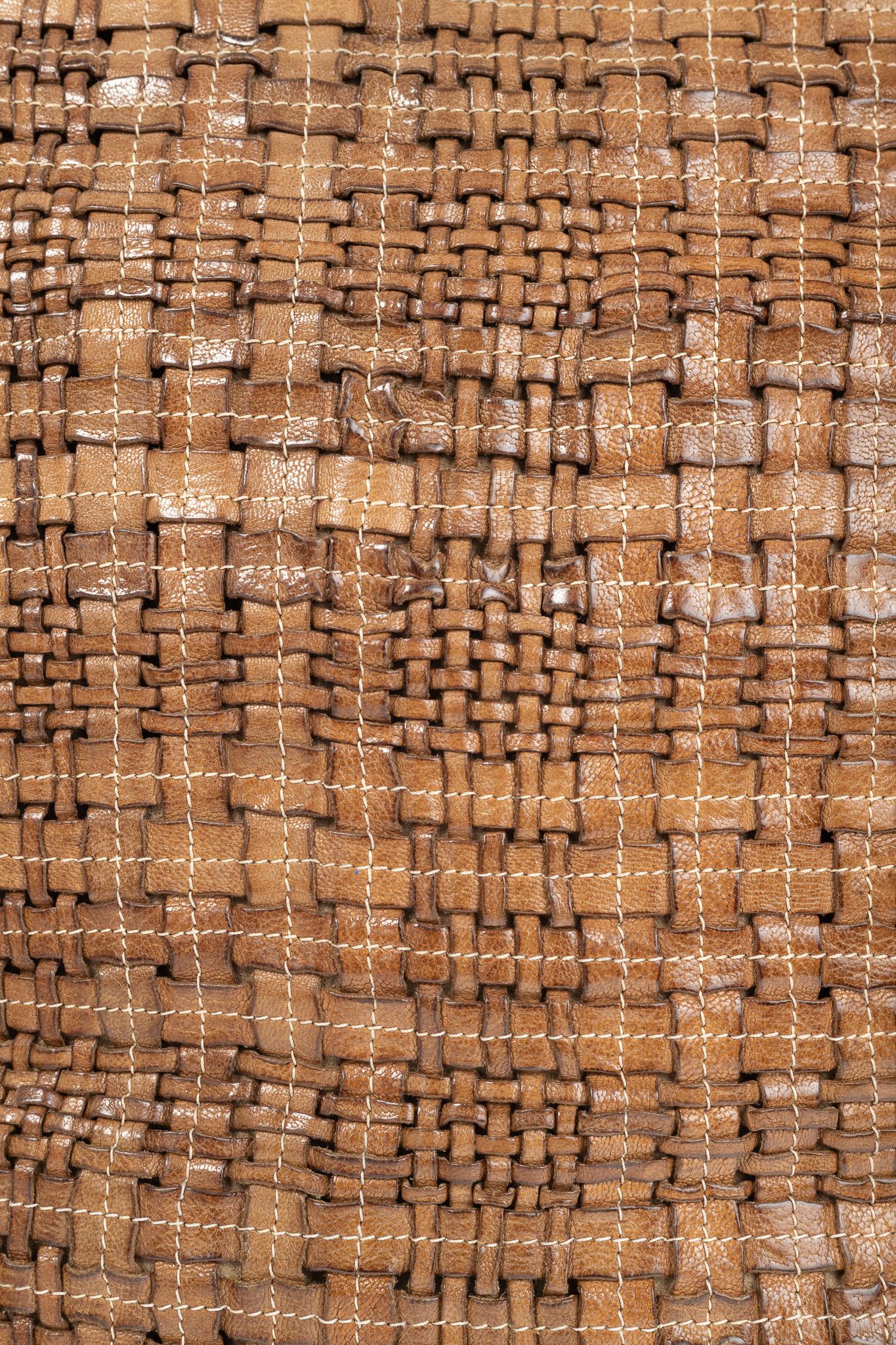 Escada Escada SS/14 Brown Woven-Leather Hobo Size ONE SIZE - 10 Thumbnail