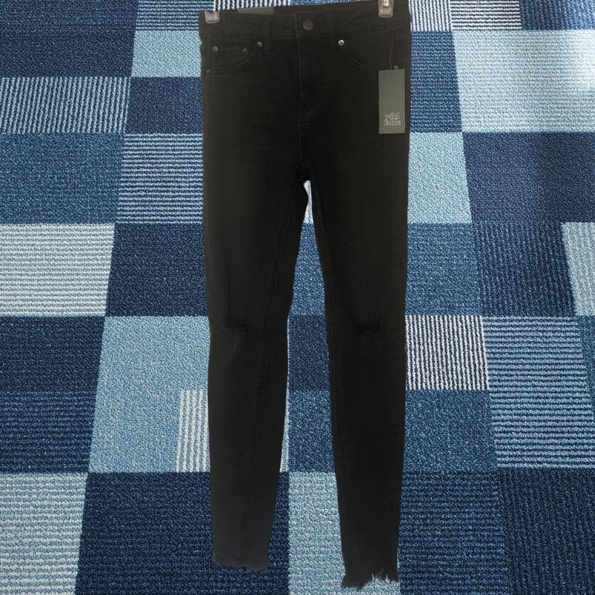 Vintage Wild Fable Jeans Skinny Women Black High Rise 00 Regular 5-Pocket Comfort Stretch Denim NWT Size 24" / US 00 / IT 34 - 1 Thumbnail