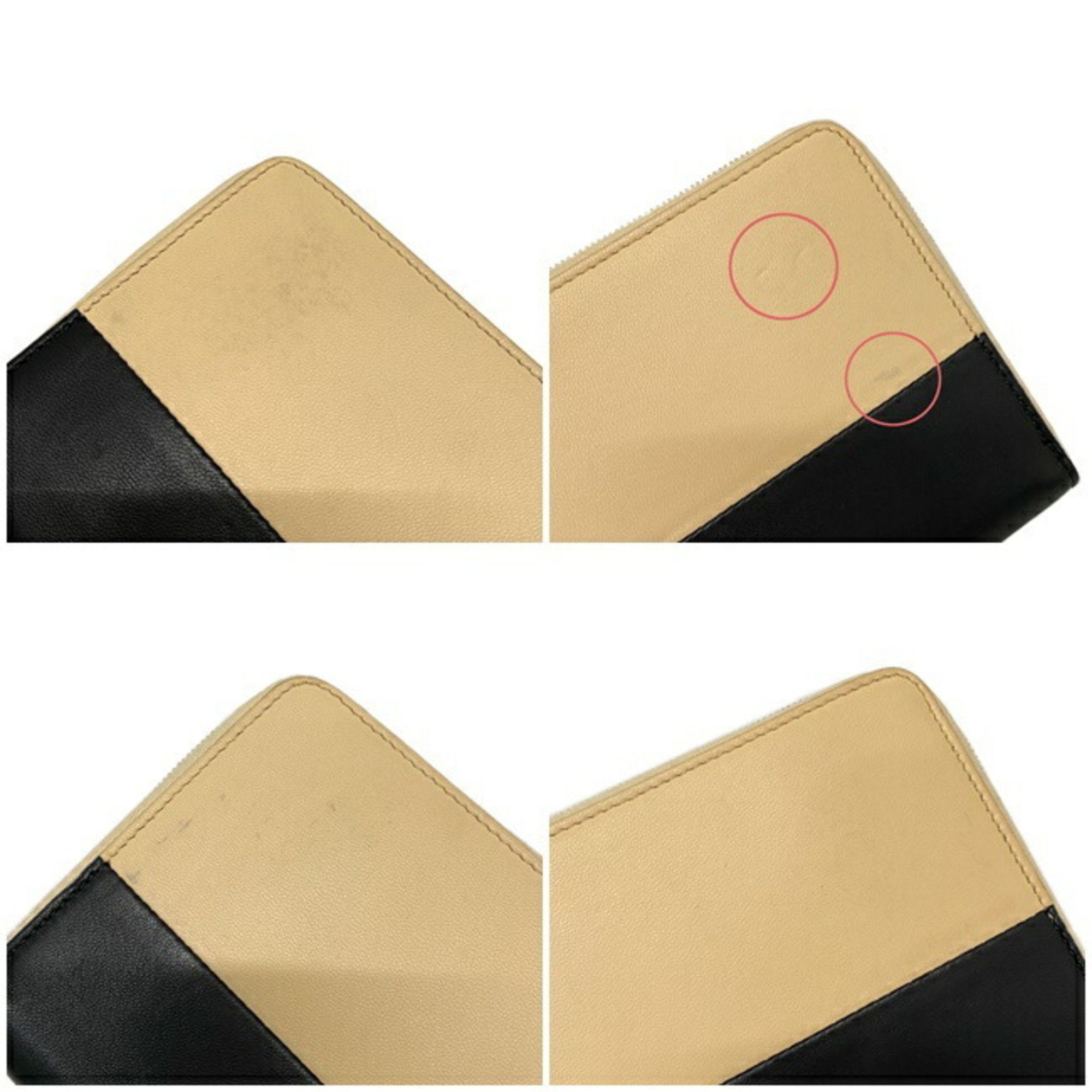 image of Celine Céline Zip Around Wallet in Beige, Women's