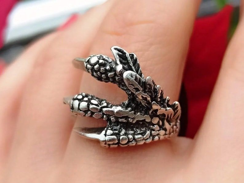 Jewelry Goth Dragon Claw Ring Size ONE SIZE - 2 Thumbnail