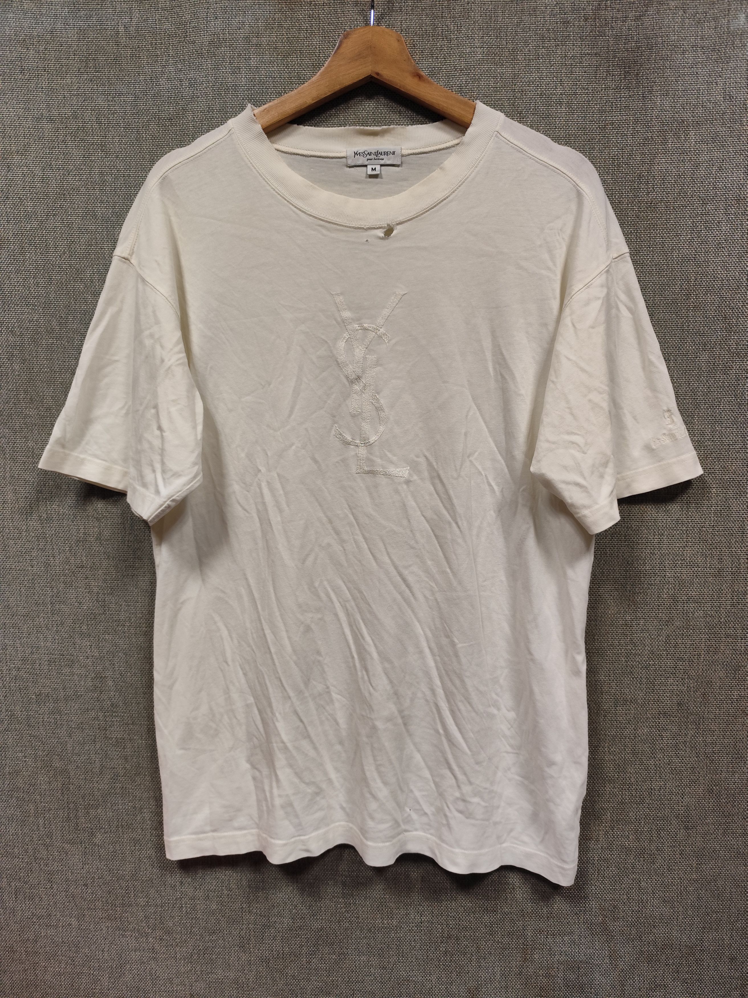 Yves Saint Laurent Vintage t shirt ysl logo embroidered Size US M / EU 48-50 / 2 - 1 Thumbnail