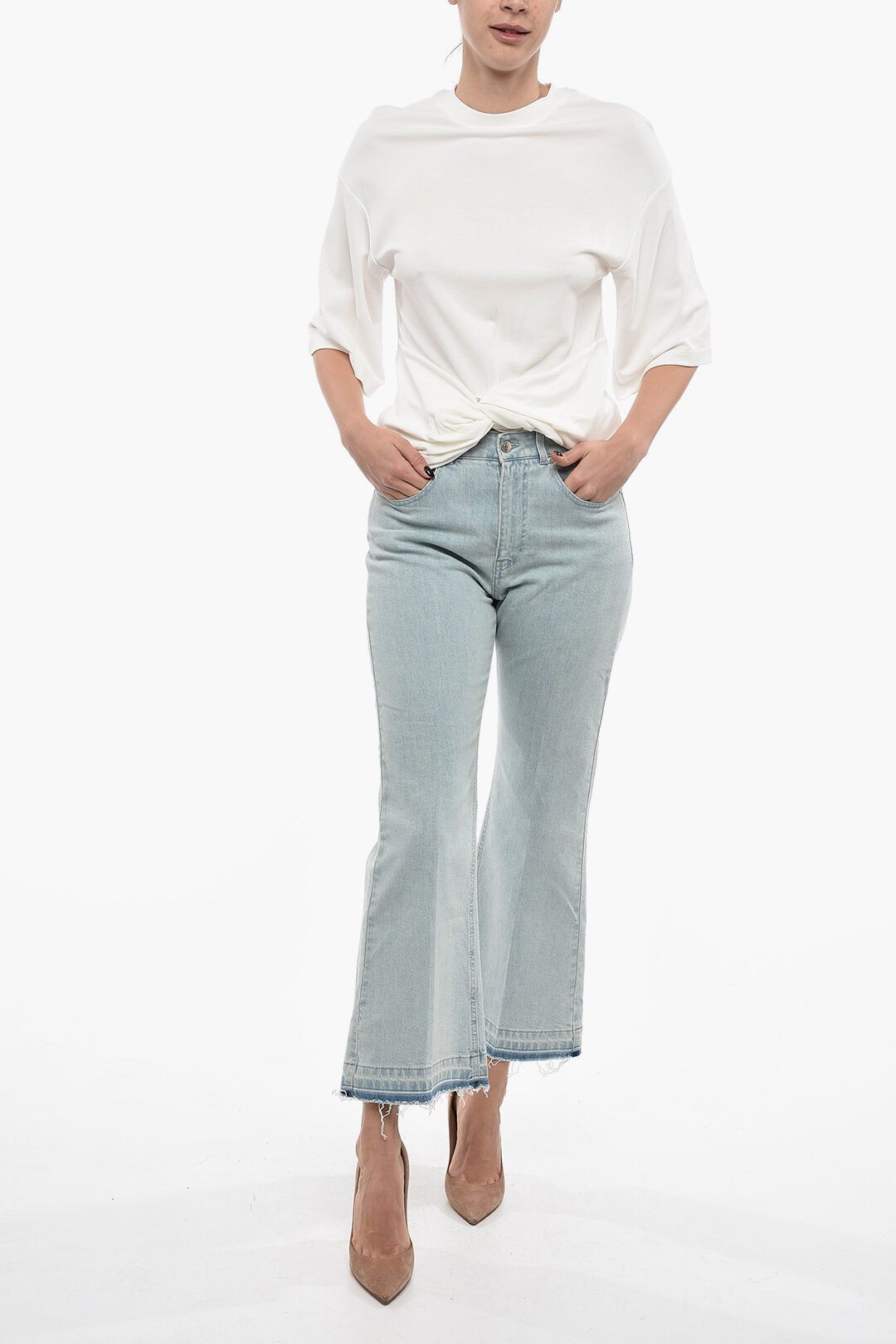 Stella McCartney og1mm0824 Bootcut Denims With Vintage Pale in Light Blue Size 27" / US 4 / IT 40 - 4 Thumbnail