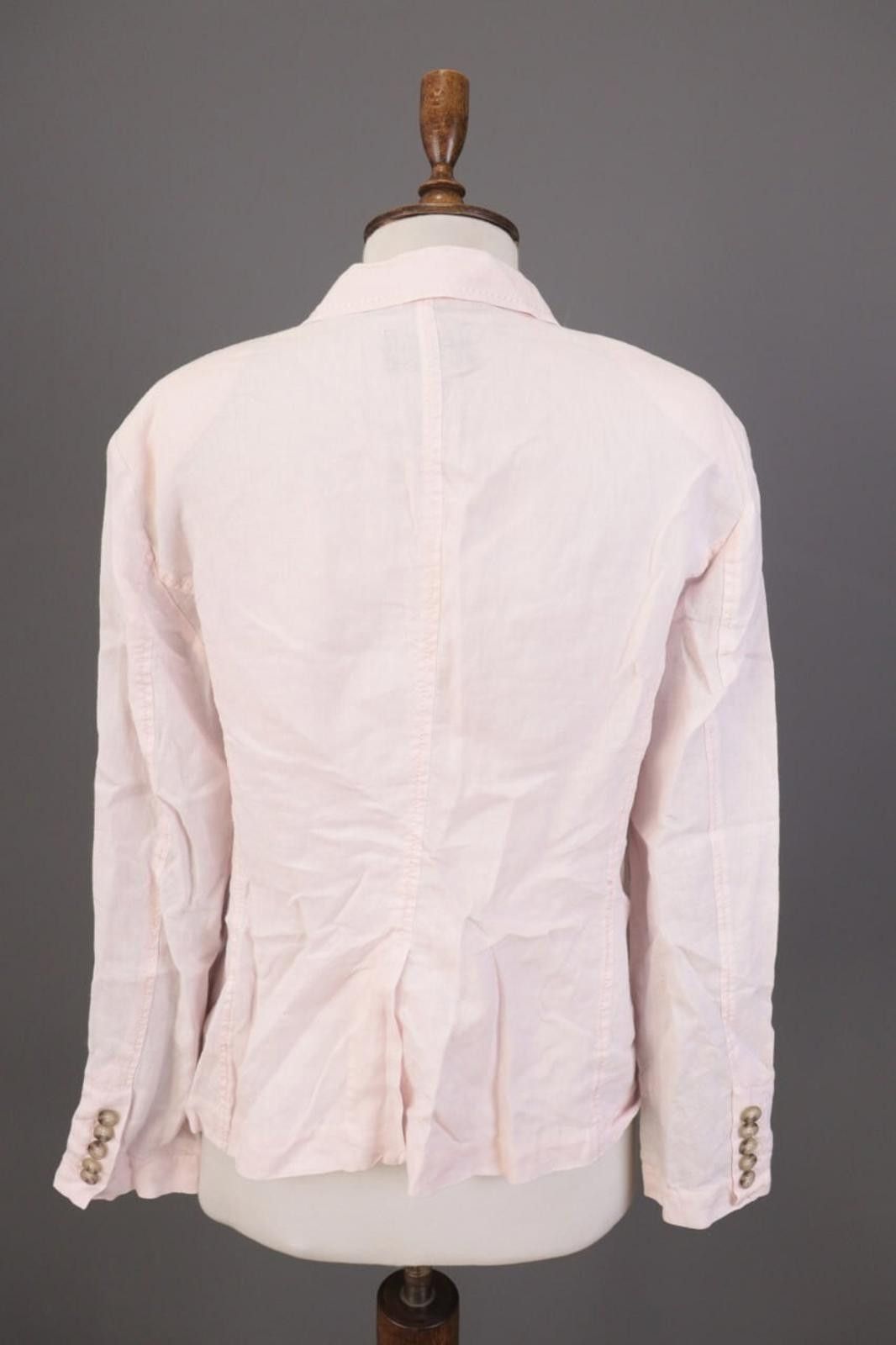 Oscar De La Renta Oska Pink 100% Linen Multipockets Cargo Blazer Jacket Size 3 Size M / US 6-8 / IT 42-44 - 7 Thumbnail
