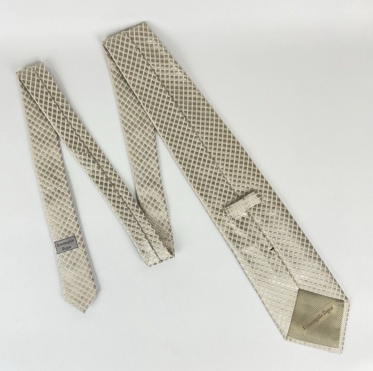 Ermenegildo Zegna Ermenegildo Zegna 100% silk Tie Beige Necktie for Men Top Size ONE SIZE - 2 Thumbnail