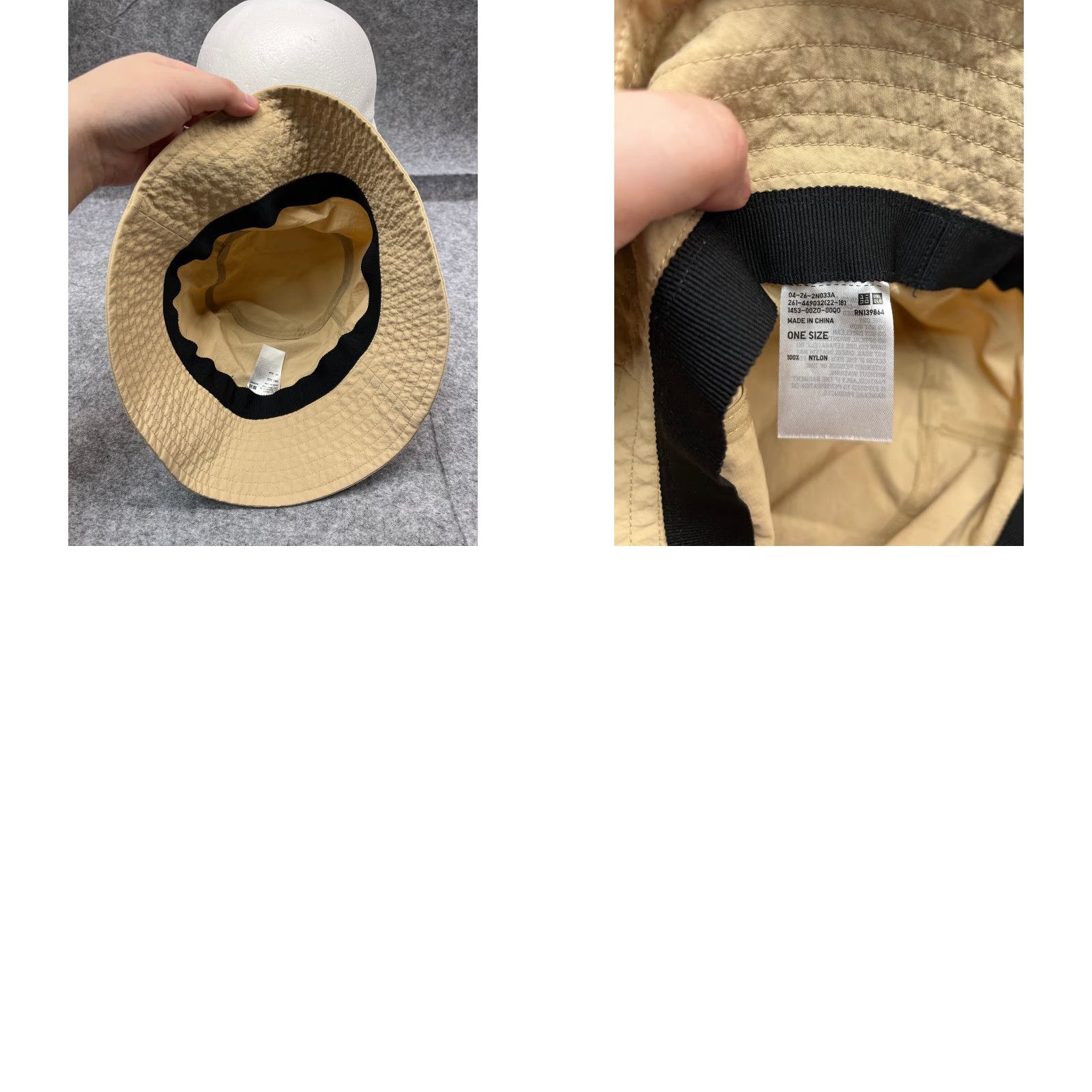 Uniqlo Uniqlo Sun Bucket Hat Cap Adult One Size Beige 100% Nylon Camp Beach Outdoors Size ONE SIZE - 9 Thumbnail