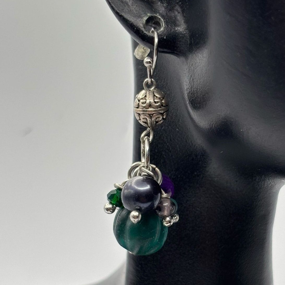 Other Silver & Green Beaded Earrings Size ONE SIZE - 1 Thumbnail