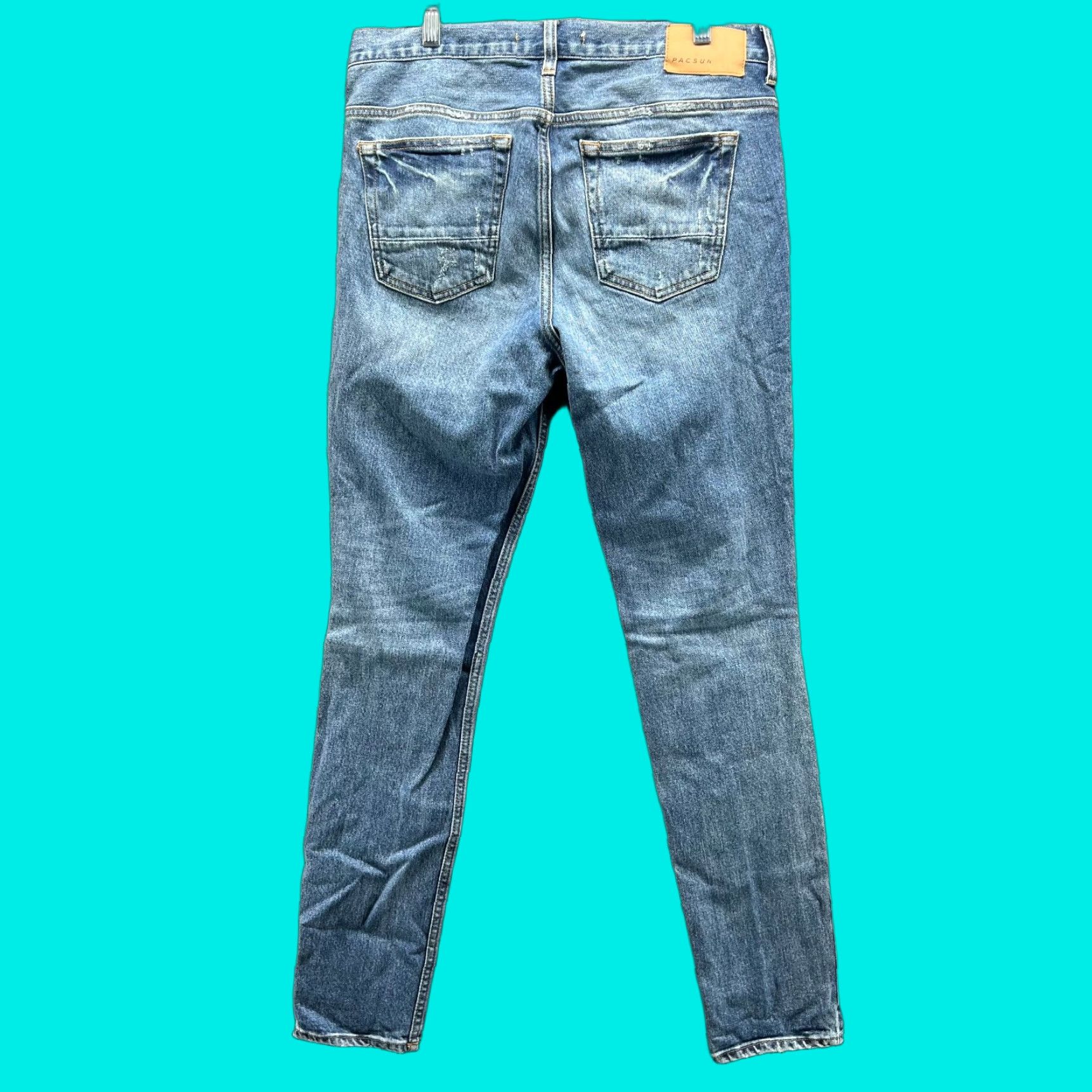 Zara Zara Jeans Mens 31x32 Blue Denim Distressed Skinny Light Wash 5-Pocket Casual Vintage: No Mens Size US 31 - 1 Thumbnail