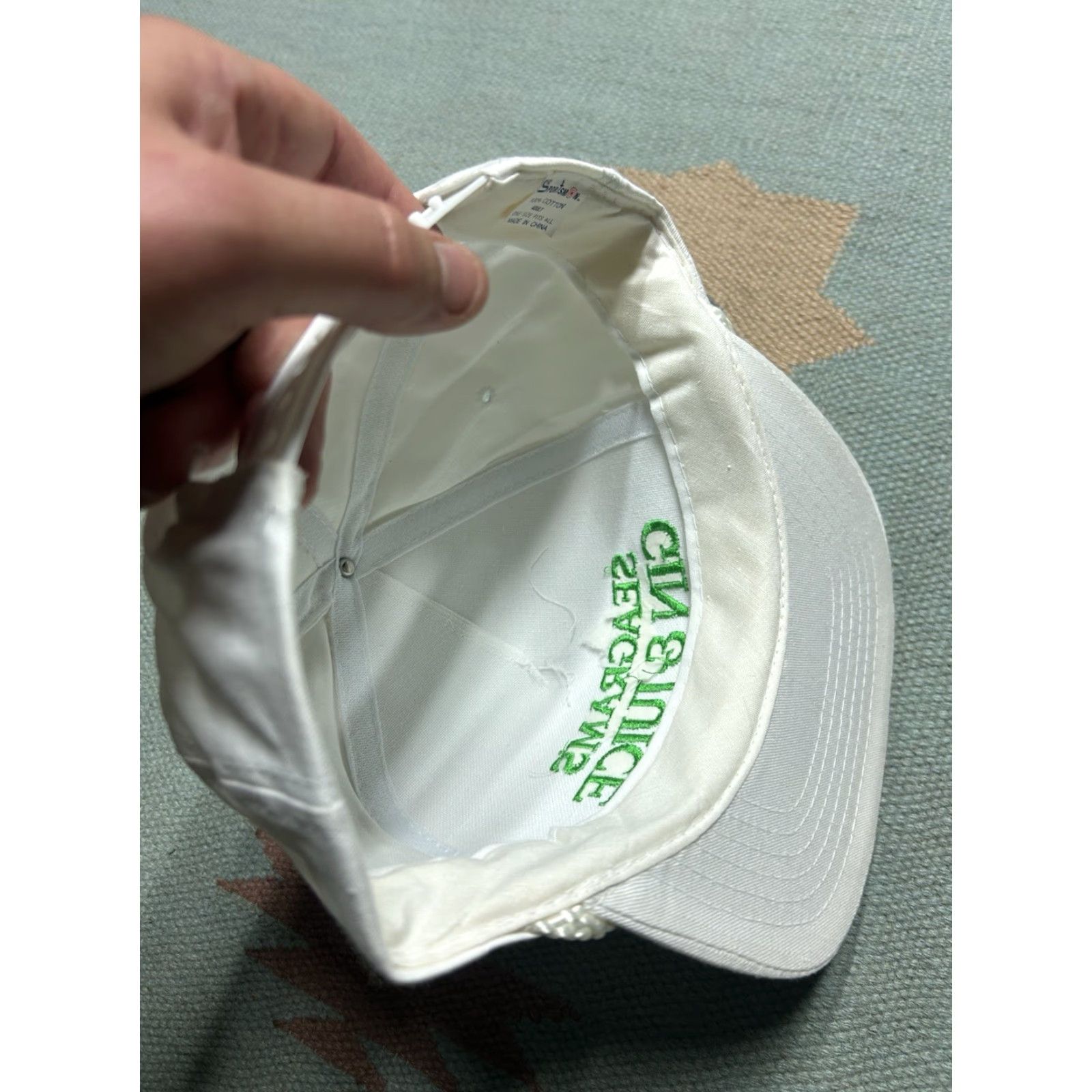 Vintage VINTAGE SnapBack Hat Cap Seagram’s Gin & Juice Embroidered Hip Hop White Mens Adjustable Cap Size ONE SIZE - 7 Thumbnail